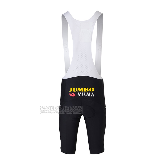 2022 Cycling Jersey Jumbo Visma Black Yellow Short Sleeve and Bib Short